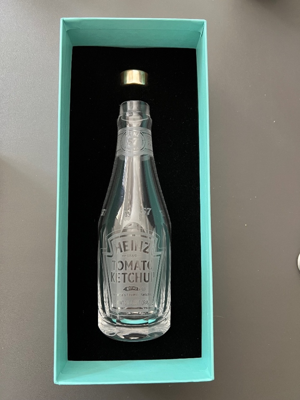 Tiffany & Co - Crystal Heinz Ketchup Bottle - Full Size - 925 Silver Cap
